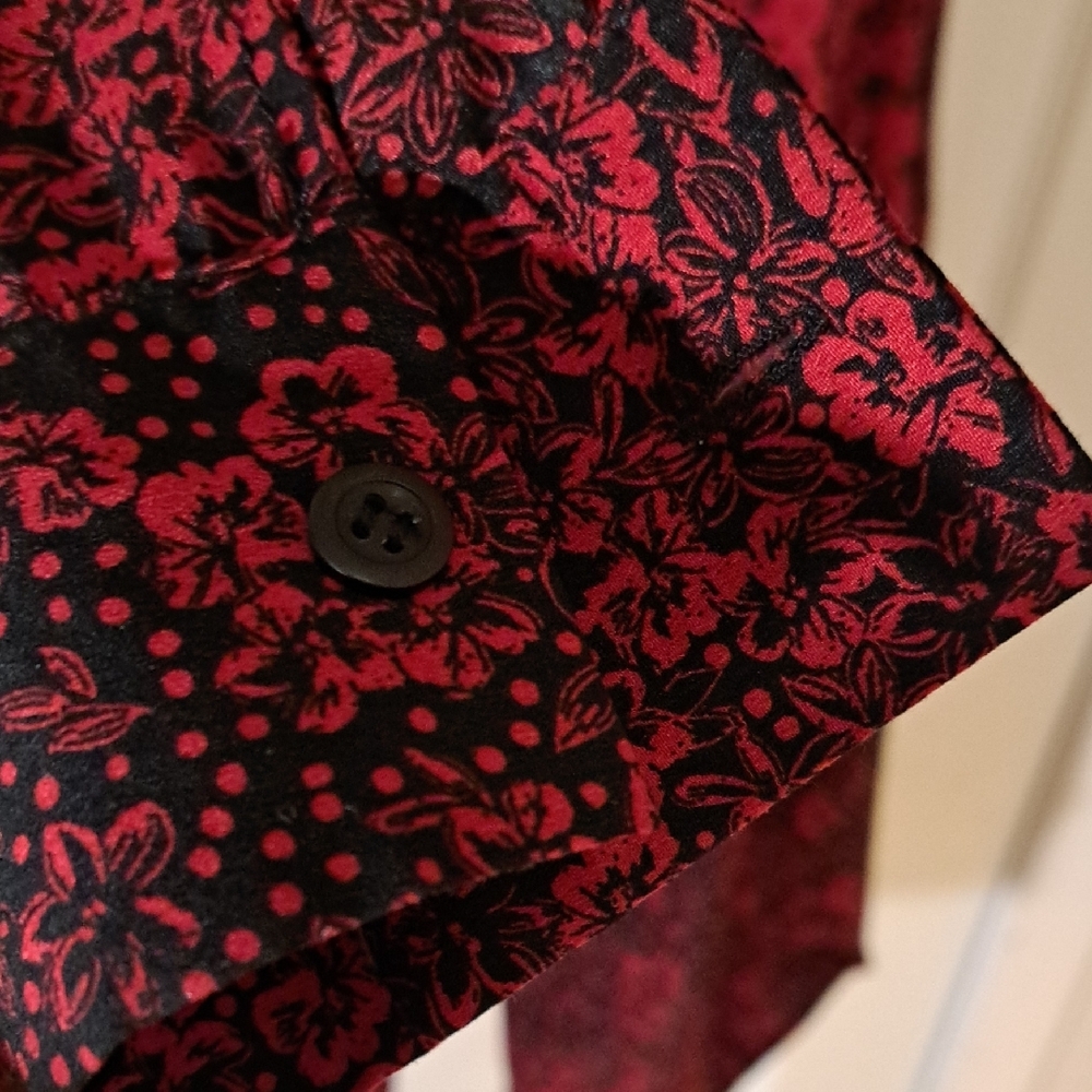 145 - Topshop Red and Black Floral Pattern Dress Or Top - Picture 5 of 10